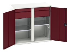 16926556.** Verso partitioned cupboard with 2 shelves, 4 drawers. WxDxH: 1050x550x1000mm. RAL 7035/5010 or selected